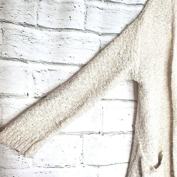 Topshop Cream Open Front Long Sleeve Knit Cardigan Womens 6 Casual - Picture 3 of 7